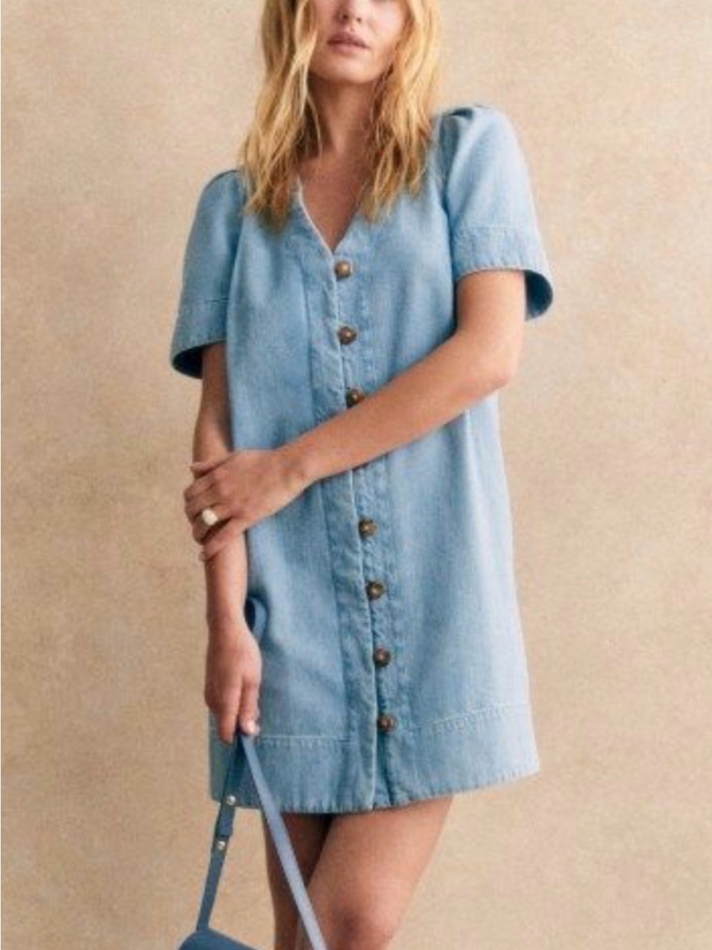 Sezane Vennila Light Blue Jean Dress